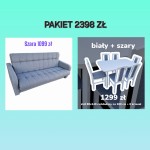 PAKIETY : wersalka + stół 80x140/180 + 6 krzeseł , 8 wersji kolorystycznych 