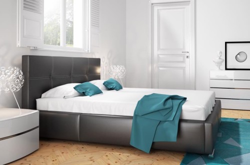 Łoże sypialniane KOS 160 cm - kompletne z materacem 7 strefowym    (1)