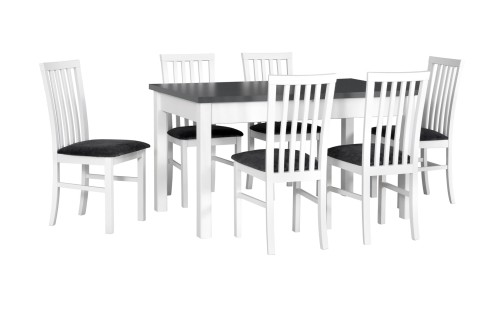 Stół MODENA 1 80x140 / 180  + 6 krzeseł MILANO 1