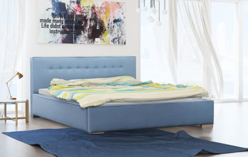 Łoże sypialniane SCANDI 140 cm - kompletne z materacem 7 strefowym
