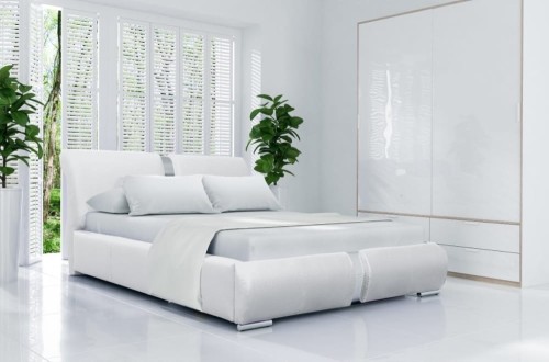 Łoże sypialne IVO 160 cm - kompletne z materacem 7 strefowym   (1)