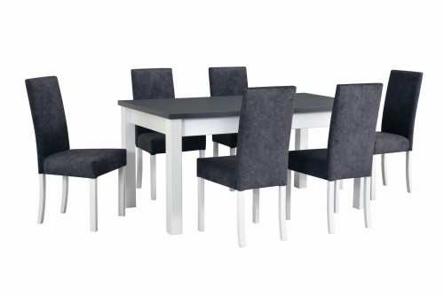 STÓŁ ALBA 2 80x140/180 + 6 krzeseł ROMA 2 